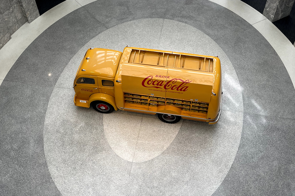 Image of a Coca-Coca licensed Van, displayed at the Coca-Cola Archives in Atlanta.